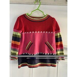 Hanna Andersson Pink Sweater Dress Stripes 100cm EUC School Pictures Winter sz 4